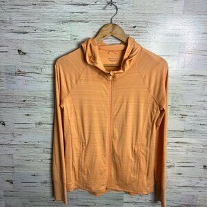 Athleta Sweatshirt Womens S Orange Hoodie Pockets Zip Up Running Athletic